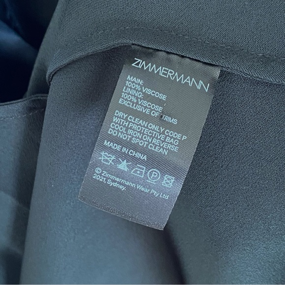 ZIMMERMANN GREEN BLACK KEYHOLE CUT OUT NECK BALOON LONG SLEEVE MINI DRESS - Picture 11 of 14